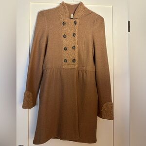 Moth Brown Cardigan Sweater with Tailored Silhouette